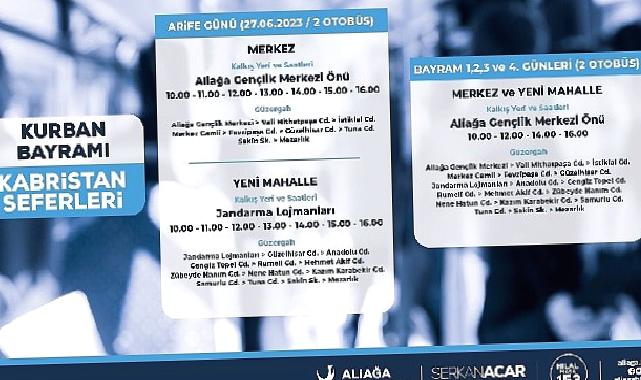 Aliağa Belediyesi’nden Bayramda Kabristana Ücretsiz Ulaşım