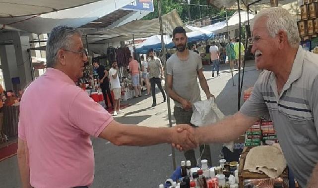 Başkan Topaloğlu’ndan pazar esnafına ziyaret