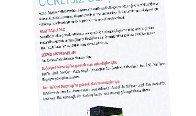 Bayramda mezarlıklara ücretsiz ulaşım