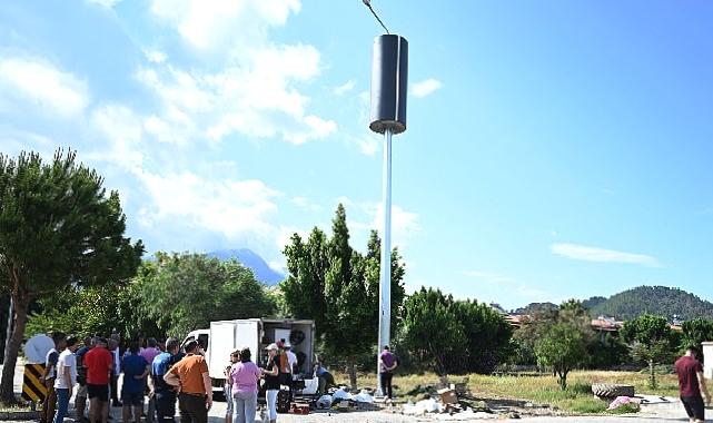 İzinsiz yapılan baz istasyonu çalışması Kemer Belediyesi tarafından durduruldu