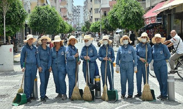 Kadın süpürgeciler Yenişehir’e toz kondurmayacak