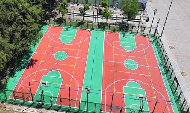 Spor sahalarına renk geldi