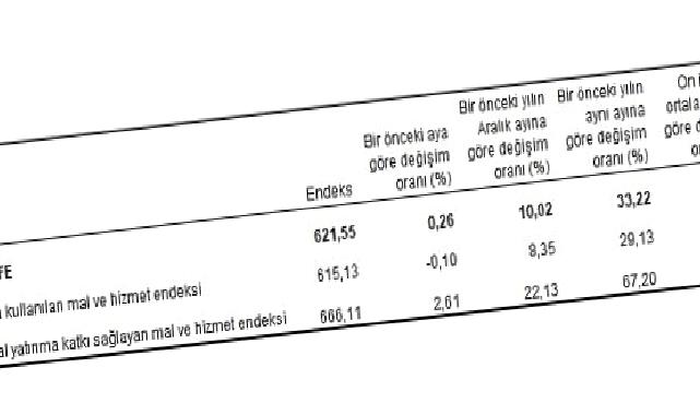 Tarımsal girdi fiyat endeksi (Tarım-GFE) yıllık yüzde 33,22, aylık yüzde 0,26 arttı