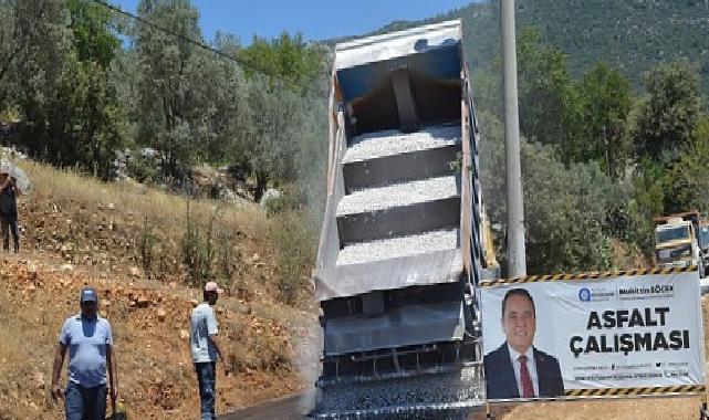 Hacıoğlan ve Sarıbelen grup yolunda asfalt çalışması