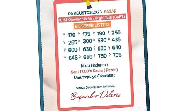 Kocaeli Büyükşehir’den KPSS için 16 hatta ek sefer