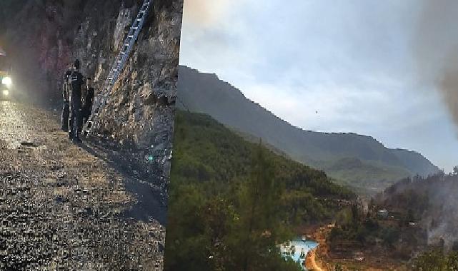 Antalya Büyükşehir ekipleri Alanya’da yangın söndürme çalışmalarına destek veriyor