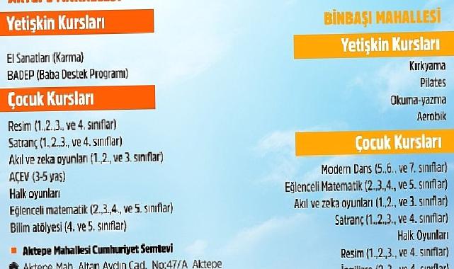 Cumhuriyet Semtevlerinde kurs kayıtları başladı