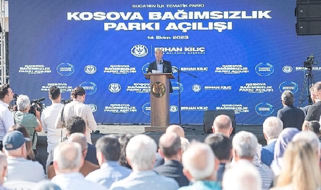Başkan Soyer Kosova Bağımsızlık Parkı açılışında konuştu “Buca Metrosu’nu tarihinden önce bitireceğiz”
