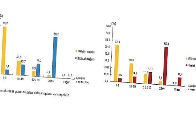 Hizmet ihracatının yüzde 58,7’sini, hizmet ithalatının yüzde 55,4’ünü büyük ölçekli girişimler yaptı