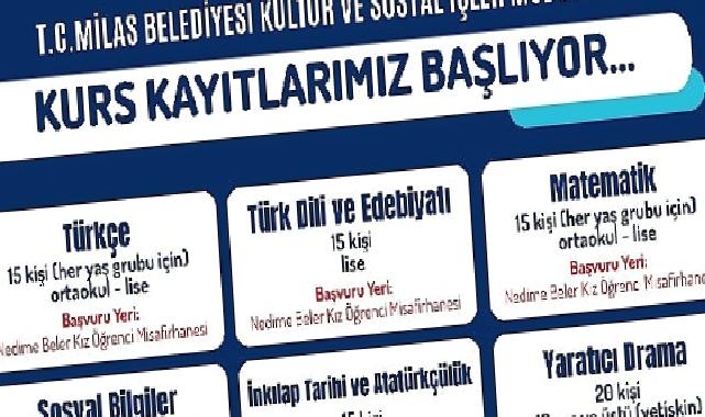 Milas Belediyesi’nin eğitime destek kurslarına başvurular başladı