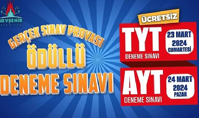 Nevşehir Belediyesi tarafından TYT ve AYT Deneme Sınavları Hafta sonu Yapılacak